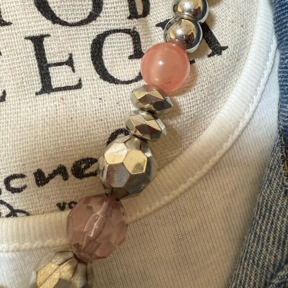 Huge mother of pearl shell and silver nest charms necklace/ statement - Picture 3 of 6